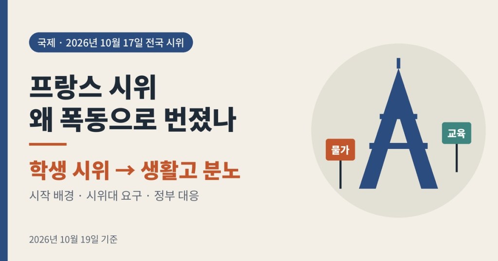 프랑스 시위 왜 폭동으로 번졌나? 학생 시위에서 생활고 분노까지 현재 상황 정리
