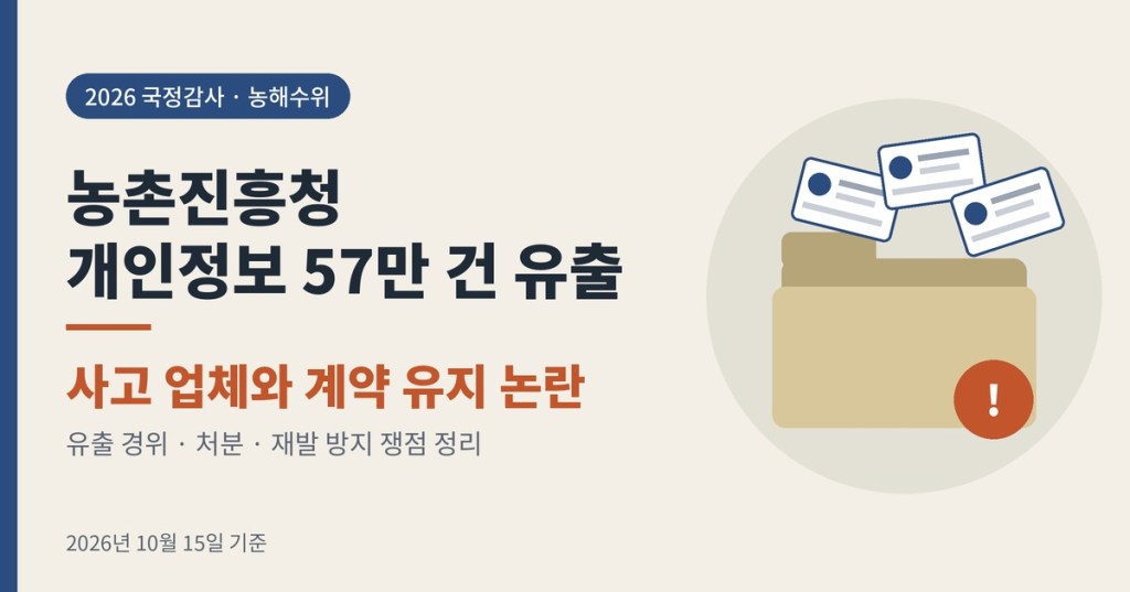 농촌진흥청 개인정보 57만 건 유출, 무슨 일이 있었나? 사고 경위와 계약 유지 논란 정리